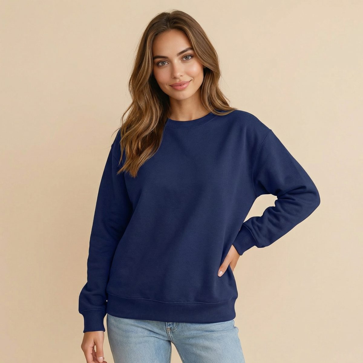 Navy crewneck sweatshirt - SILAMON