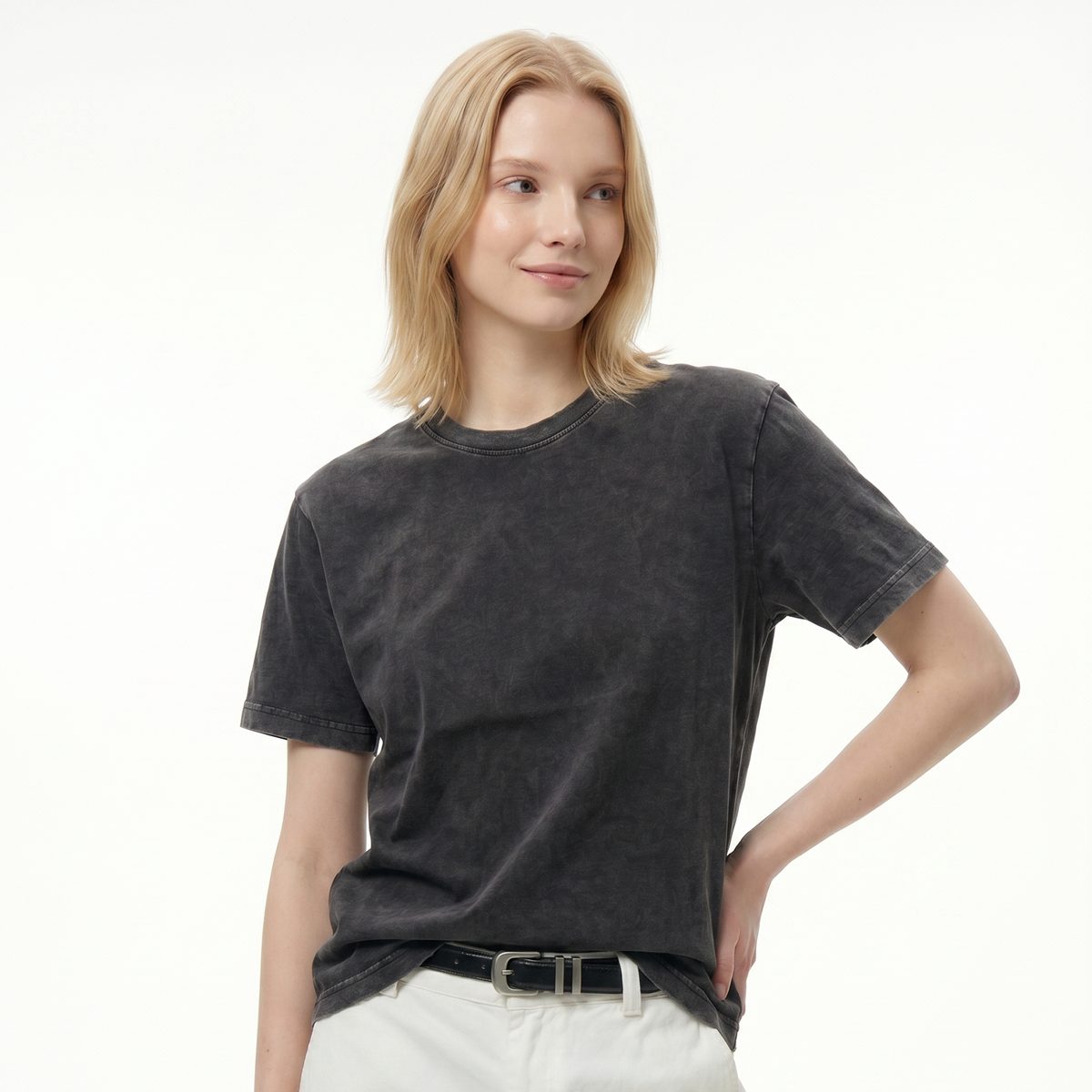 Washed black T-Shirt - SILAMON